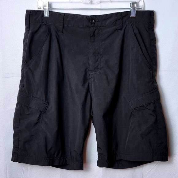 REALTREE NYLON HYBRID FISHING CARGO SHORTS MENS 34‎ BLACK - Picture 1 of 7